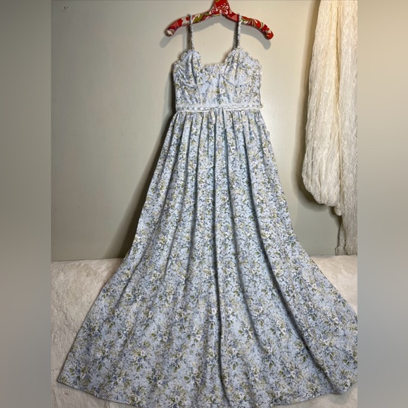 Free People For Love & Lemons Cecelia Lace Bodysuit Bustier Maxi Dress - Picture 4 of 8